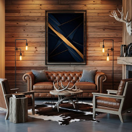 Abstract Golden Connections Leinwanddruck