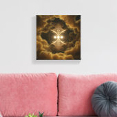Abstract Golden Energy Canvas Art Leinwanddruck (Insitu (Wohnzimmer))