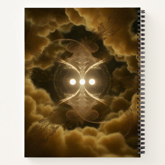Abstract Golden Energy Spiral Notebook Notizblock (Rückseite)