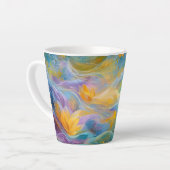 Abstract Golden Lotus Floating Flowers Milchtasse (Linke Ecke)
