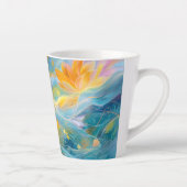 Abstract Golden Lotus Floating Flowers Milchtasse (Rechts)