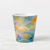 Abstract Golden Lotus Floating Flowers Milchtasse (Vorderseite)
