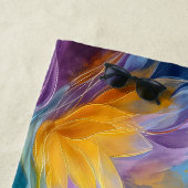 Abstract Golden Lotus Floating Flowers  Strandtuch (Beispiel)