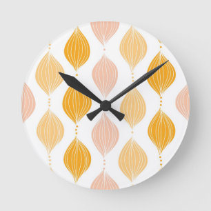 Abstract golden ogee pattern background runde wanduhr