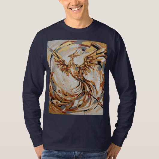 Abstract Golden Phoenix Rising  T-Shirt (Vorderseite)