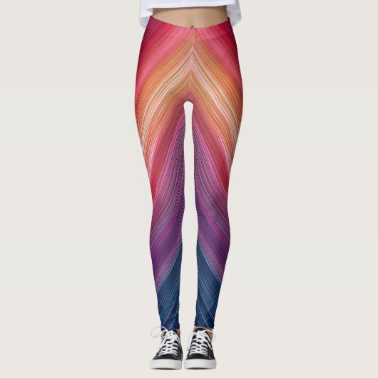 Abstract Gradient Pattern | Chevron Line Leggings (Vorderseite)