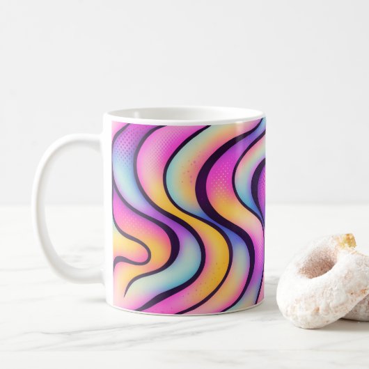 Abstract Gradient Waves Mug Kaffeetasse (Mit Donut)
