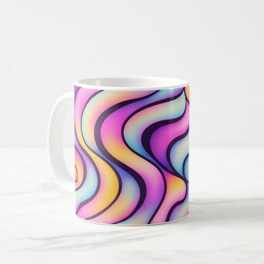 Abstract Gradient Waves Mug Kaffeetasse (Vorderseite Links)