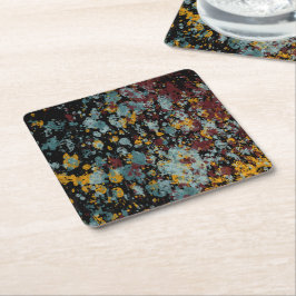 Abstract Graffiti Splatter Painting Art On Black Rechteckiger Pappuntersetzer