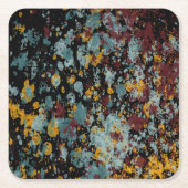 Abstract Graffiti Splatter Painting Art On Black Rechteckiger Pappuntersetzer (Vorderseite)