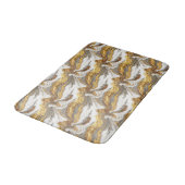 Abstract Gray Marble Texture with Flowing Gold Badematte (Schrägansicht)