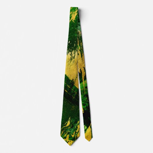 Abstract Green and Gold Metal Textures Krawatte (Vorderseite)