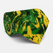 Abstract Green and Gold Metal Textures Krawatte (Gerollt)