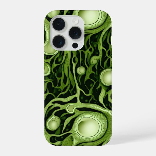 Abstract Green Bio‑Organic Pattern iPhone Hülle (Rückseite)