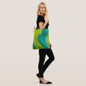 Abstract Green Brushstroke Tote Bag – Modern Artis Tasche (Am Model)