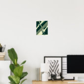 Abstract Green Geometric Strikes Poster (Heimbüro)