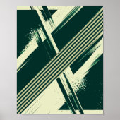 Abstract Green Geometric Strikes Poster (Vorne)