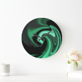 Abstract Green Heart Wall Clock Große Wanduhr (Zuhause)