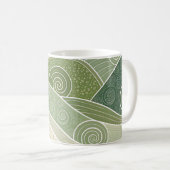 Abstract Green Hills Art Mug | Modern Nature Kaffeetasse (VorderseiteRechts)