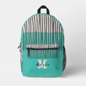 Abstract green minimal style sketched Monogram Bedruckter Rucksack (Vorderseite)