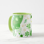 Abstract Green Shapes & Contemporary Style Tasse (Vorderseite Links)