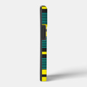 Abstract green yelloe retro stripes Case-Mate iPhone hülle (Rückseite / Rechts)