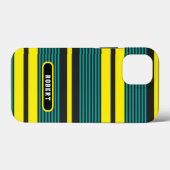 Abstract green yelloe retro stripes Case-Mate iPhone hülle (Rückseite (Horizontal))