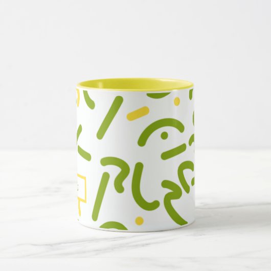 Abstract Green Yellow Lines  Tasse (Zentrum)