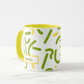 Abstract Green Yellow Lines Tasse (Vorderseite Links)