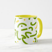 Abstract Green Yellow Lines  Tasse (VorderseiteRechts)