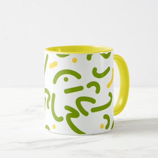 Abstract Green Yellow Lines  Tasse (VorderseiteRechts)
