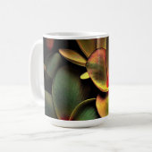 Abstract Green Yellow Red Fractal Art Flower Kaffeetasse (Vorderseite Links)