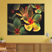 Abstract Green Yellow Red Fractal Art Flower Leinwanddruck (Insitu (Wohnzimmer))