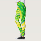 Abstract Green Yellow Spiral Art Leggings (Links)