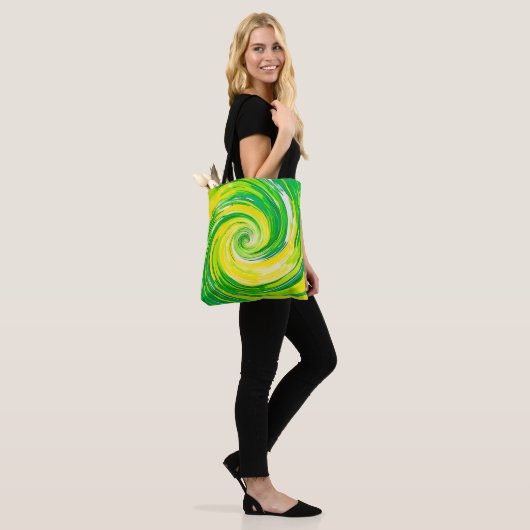 Abstract Green Yellow Spiral Art Tasche (Am Model)