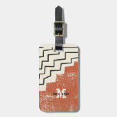 Abstract grunge aesthetic 20s minimal Monogram Gepäckanhänger (Vorderseite vertikal)