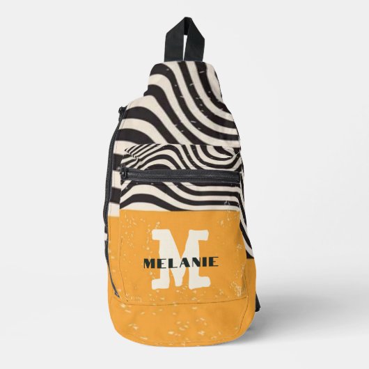Abstract grunge aesthetic minimal Monogram Crossbody Bag (Vorderseite)