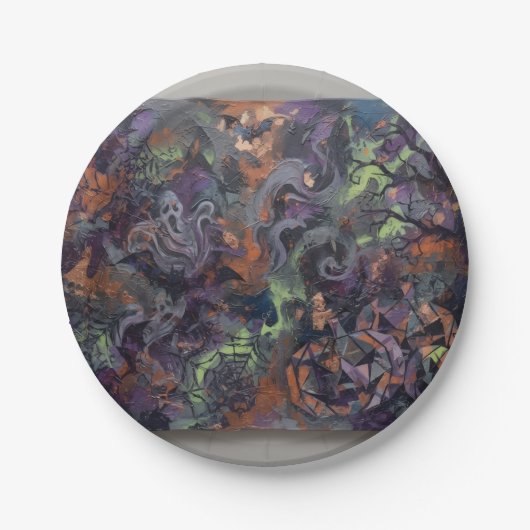 Abstract Halloween Pappteller (Vorderseite)