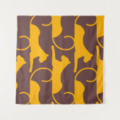 Abstract Hand Drawing Leopard Cheetah Panther Cat Wandteppich (Vorderseite (Horizontal))