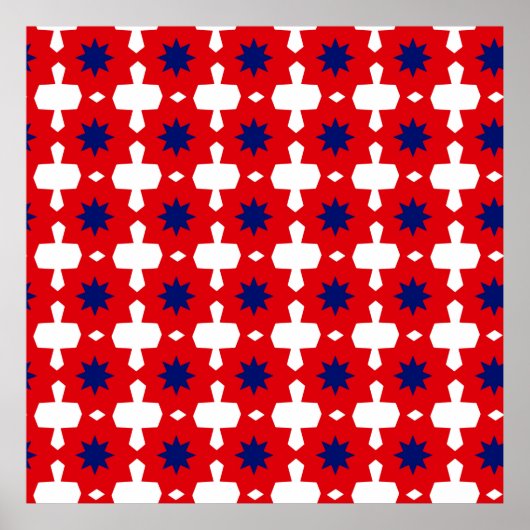 Abstract Hand Drawing Retro 70s Geometric Tile Cer Poster (Vorne)