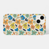 Abstract Hand-Drawn Boho Floral Pattern iPhone Hülle (Rückseite (Horizontal))