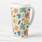 Abstract Hand-Drawn Boho Floral Pattern Milchtasse (Rechte Ecke)