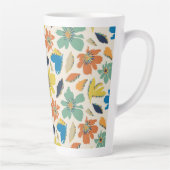 Abstract Hand-Drawn Boho Floral Pattern Milchtasse (Rechts)