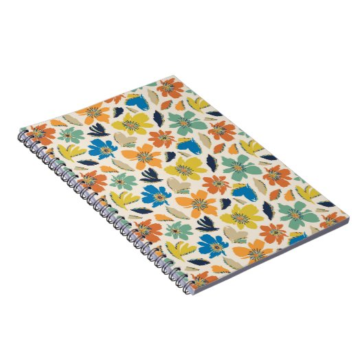 Abstract Hand-Drawn Boho Floral Pattern Notizblock (Rechte Seite)