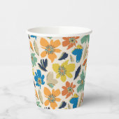 Abstract Hand-Drawn Boho Floral Pattern Pappbecher (Links)