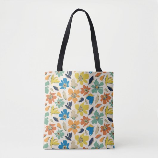 Abstract Hand-Drawn Boho Floral Pattern Tasche (Vorderseite)