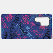 Abstract Hand-Drawn Scribble Pattern on Blue Samsung Galaxy Hülle (Rückseite (Horizontal))