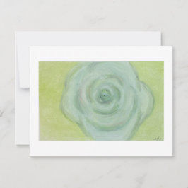 Abstract hand-drawn White Rose Flat Card Feiertagskarte