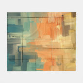 Abstract Hand-Painted Modern Art Canvas | Contempo Fleecedecke (Vorderseite (Horizontal))