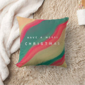 Abstract Hand Painted Pattern Flat Holiday Card Kissen (Decke)